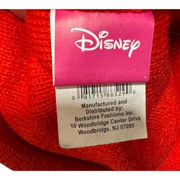 Disney Minnie Mouse Live Minnie Embroidered Knit Beanie Hat With Pom Black & Red - Picture 3 of 3